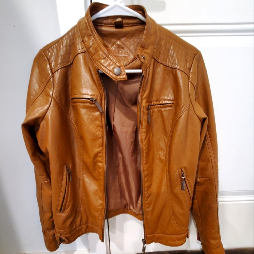 Brown leather jacket